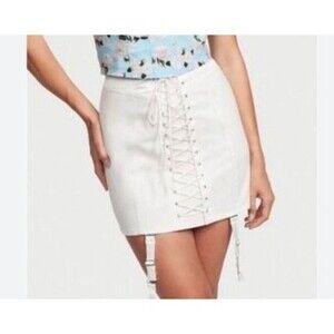 Victoria's Secret White Corset Garter Mini Skirt XS